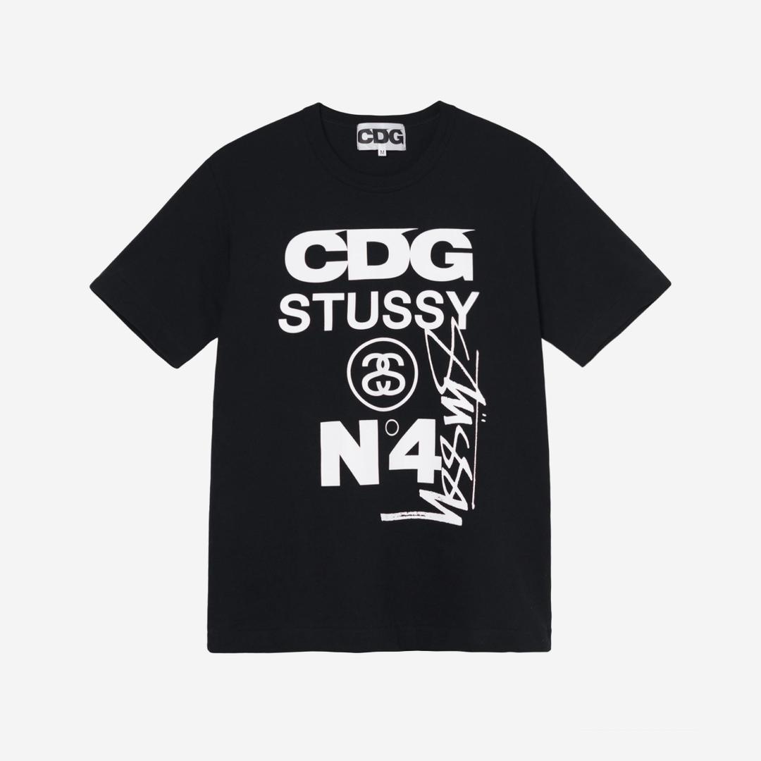 CDG x Stussy T-Shirt Black