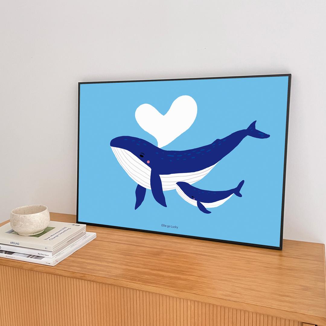 웨일즈 아트포스터 인테리어 고래 그림액자