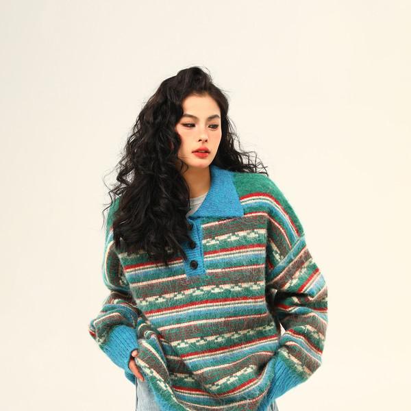 Retro Mohair Striped Sweater