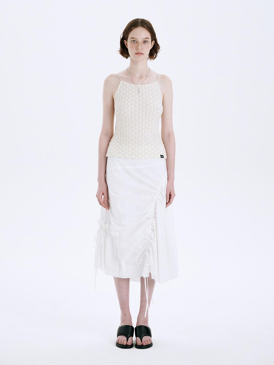 TWISTED SHIRRING SKIRT_off white