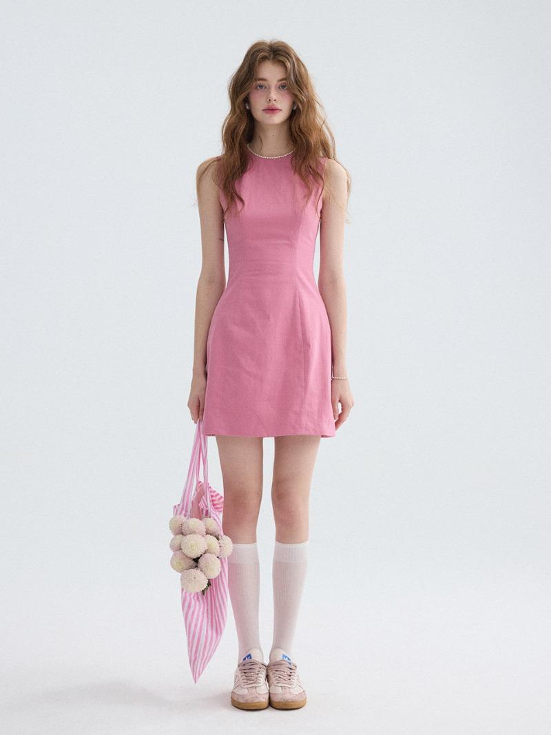 슬림 코튼 미니원피스 핑크
