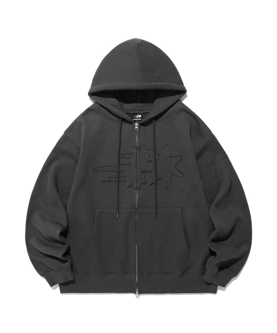 [10/25 PRE-ORDER]3STAR LOGO ZIP HOODIE[CHARCOAL]