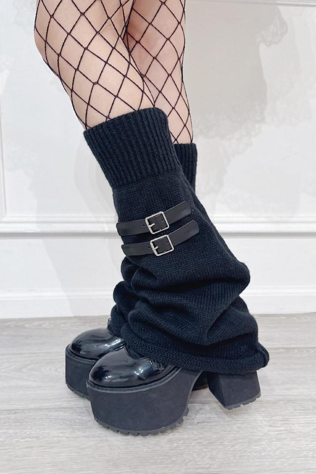 【MA*RS】ダブルベルト付きレッグウォーマー - ブラック size-F-Ma*rs WebStore by LiLimPark