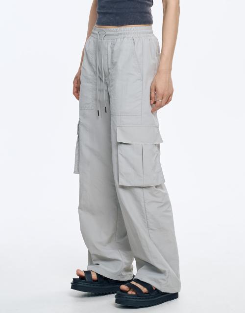 [여름가능원단]나일론 세미와이드 카고조거 스토퍼 Gray
