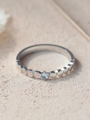 3월(아쿠아마린) 탄생석 Honeycomb birthstone ring