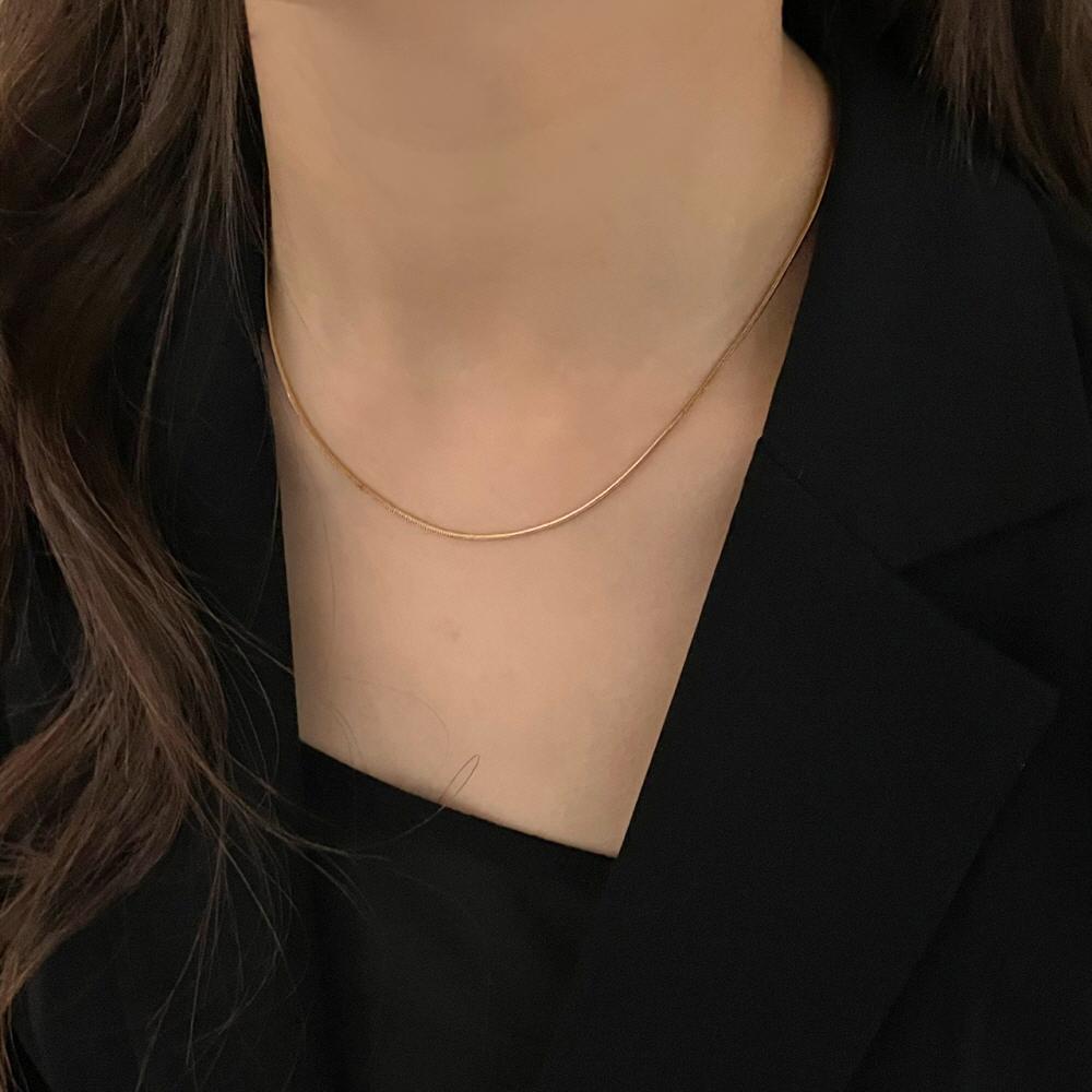 퓨어린 [3color]심플 원라인 뱀줄 써지컬 목걸이