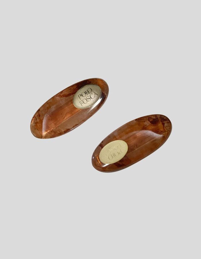 poko fosca) MINI HAIR PIN (BROWN)