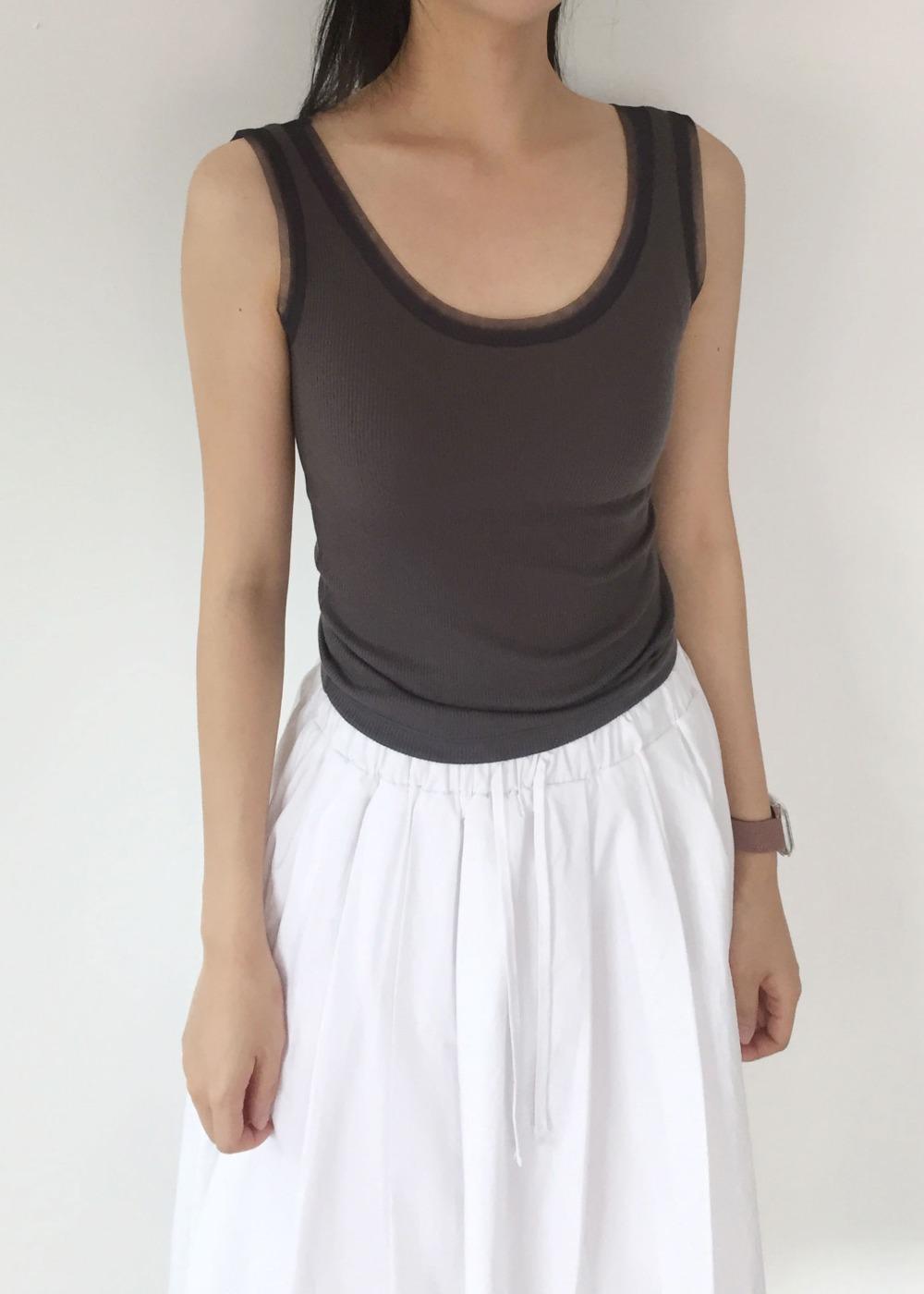 부크 레이스 슬림 나시(3colors)