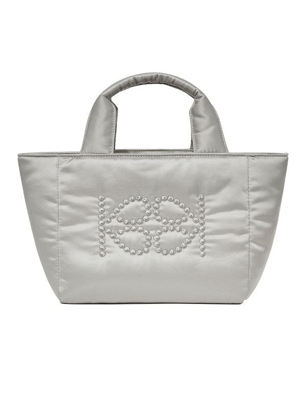 [KIJUN] EMBLEM PADDED HAND MINI BAG - GREY