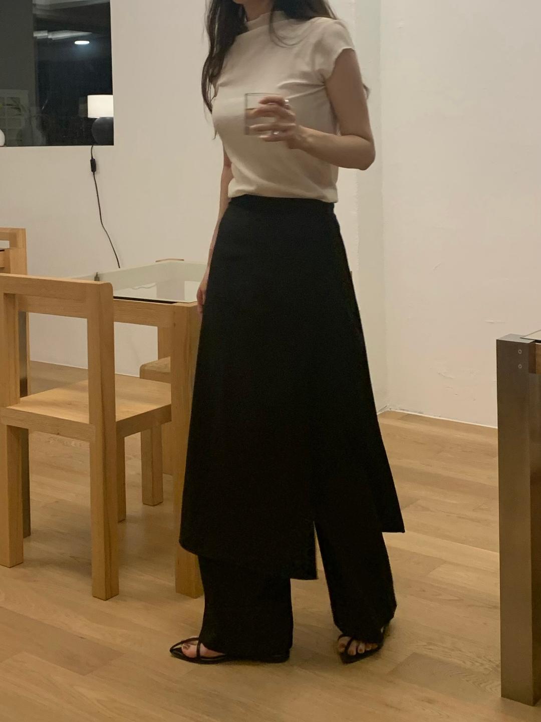 [당일배송] long wrap skirt slacks (2size)