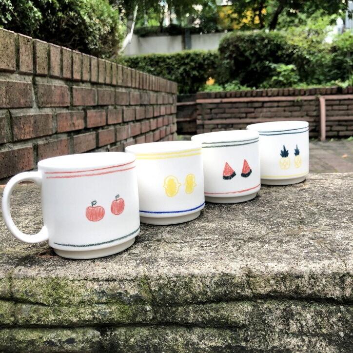 [키친마켓/리퍼브] 프룻 머그컵(레몬,사과,수박,파인애플)