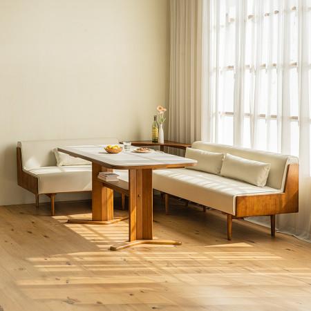 이런 상품 어때요? [희망일배송] 오아르 포세린 세라믹 리빙다이닝 6인 원목 식탁세트 (가죽소파2)