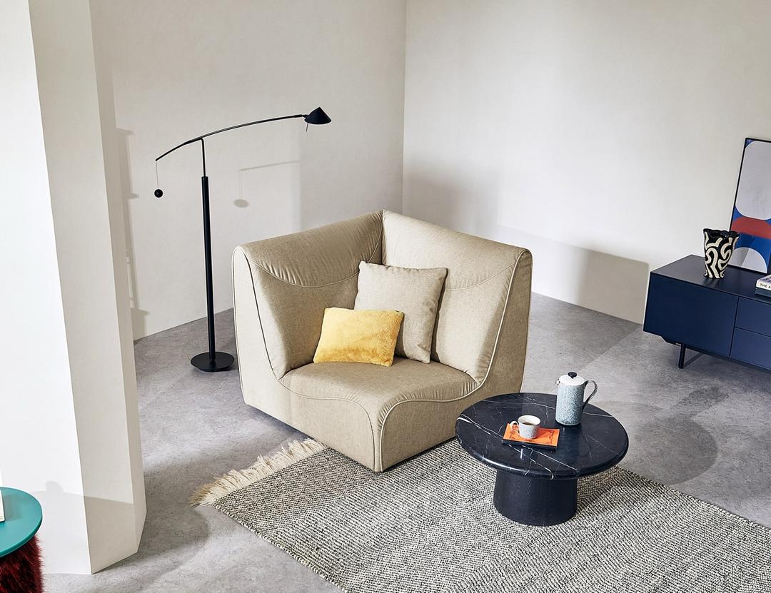 [CURATION 7%] 브릭스 모듈C 1인 젠위브 패브릭 코너+사각쿠션1개