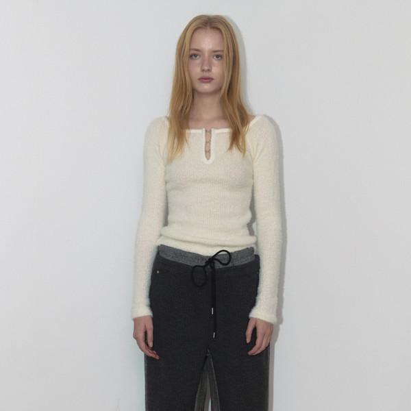 FABRIC MIX WOOL PANTS (GREY)