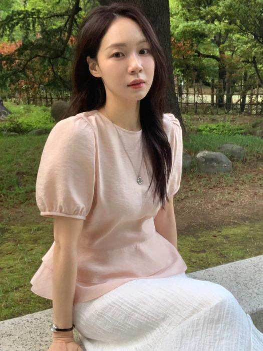 [꼬민지 PICK] (아이보리 당일)See-through layered Frilled Peplum Blouse