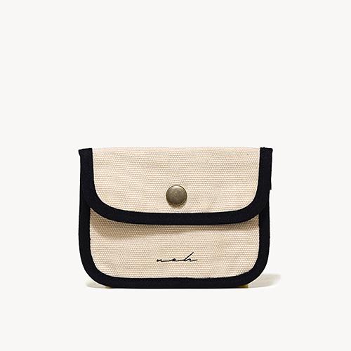 [solid] Signature mini wallet - beige