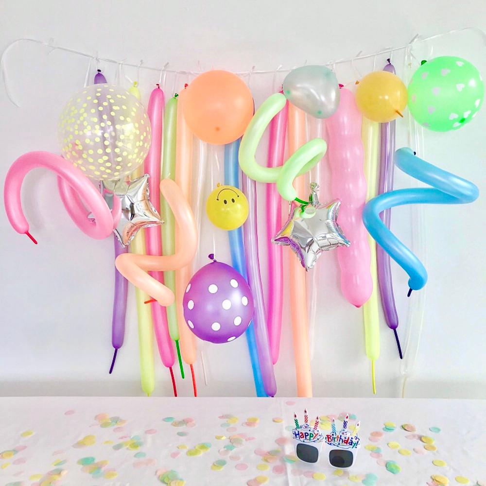 네온컬러 풍선가랜드 (DIY) 생일파티 풍선