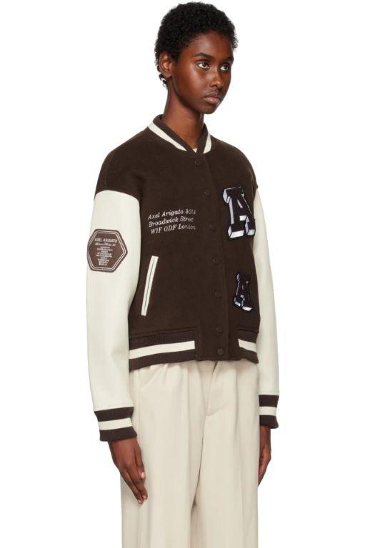 악셀아리가토 브라운 일루전 바시티 보머 재킷 Dark Brown