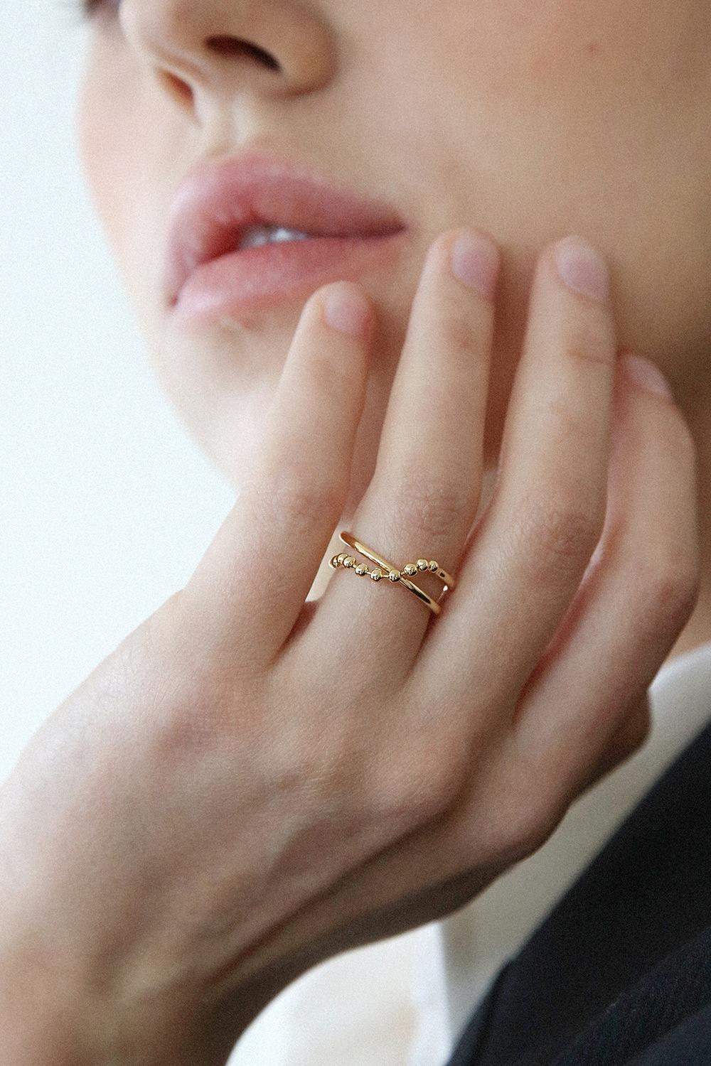 ball chain layered ring R030