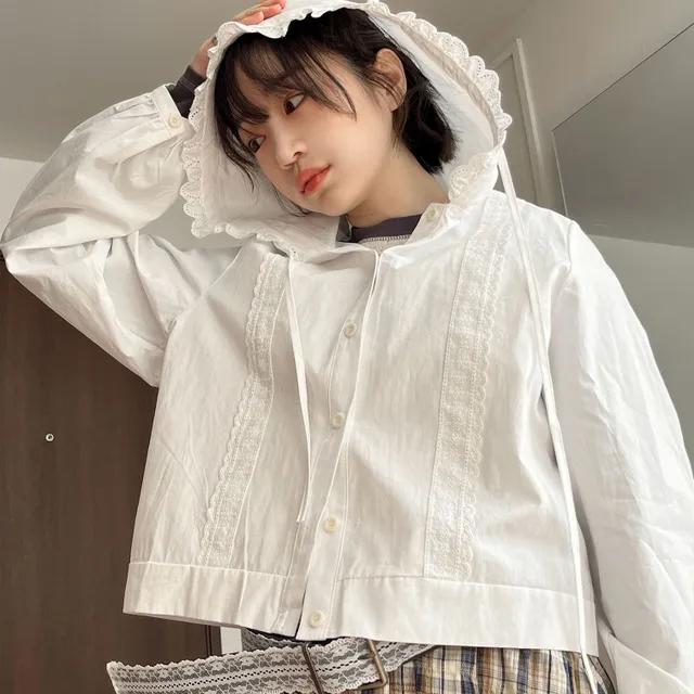 soda 레이스 후드 blouse