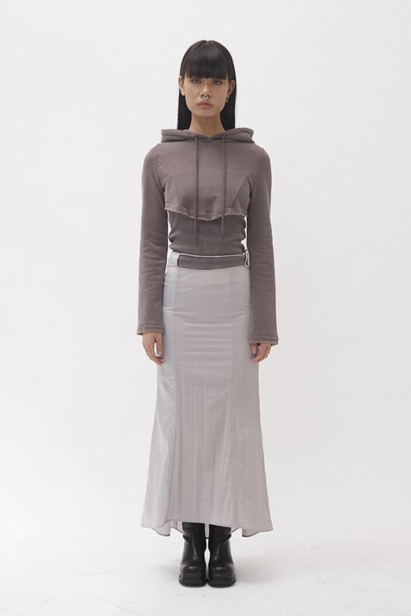 CROPPED HOODIE W/ LOGO TANK TOP - ASH PLUM