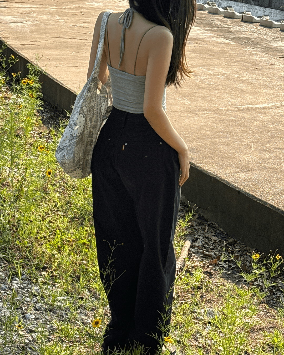 [블랙 추가!] 밀키 초크 코튼 와이드 팬츠