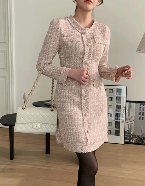 [세일] 루나 트위드 원피스 (S-L)