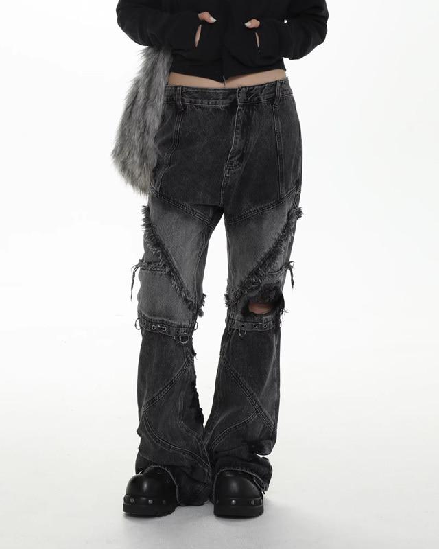 MASONPRINCE 와이드 빈티지 워시드 데님팬츠 (블랙)