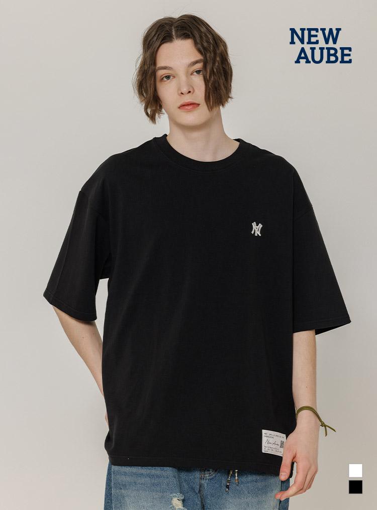 NA 자수 코마사 반팔티 블랙