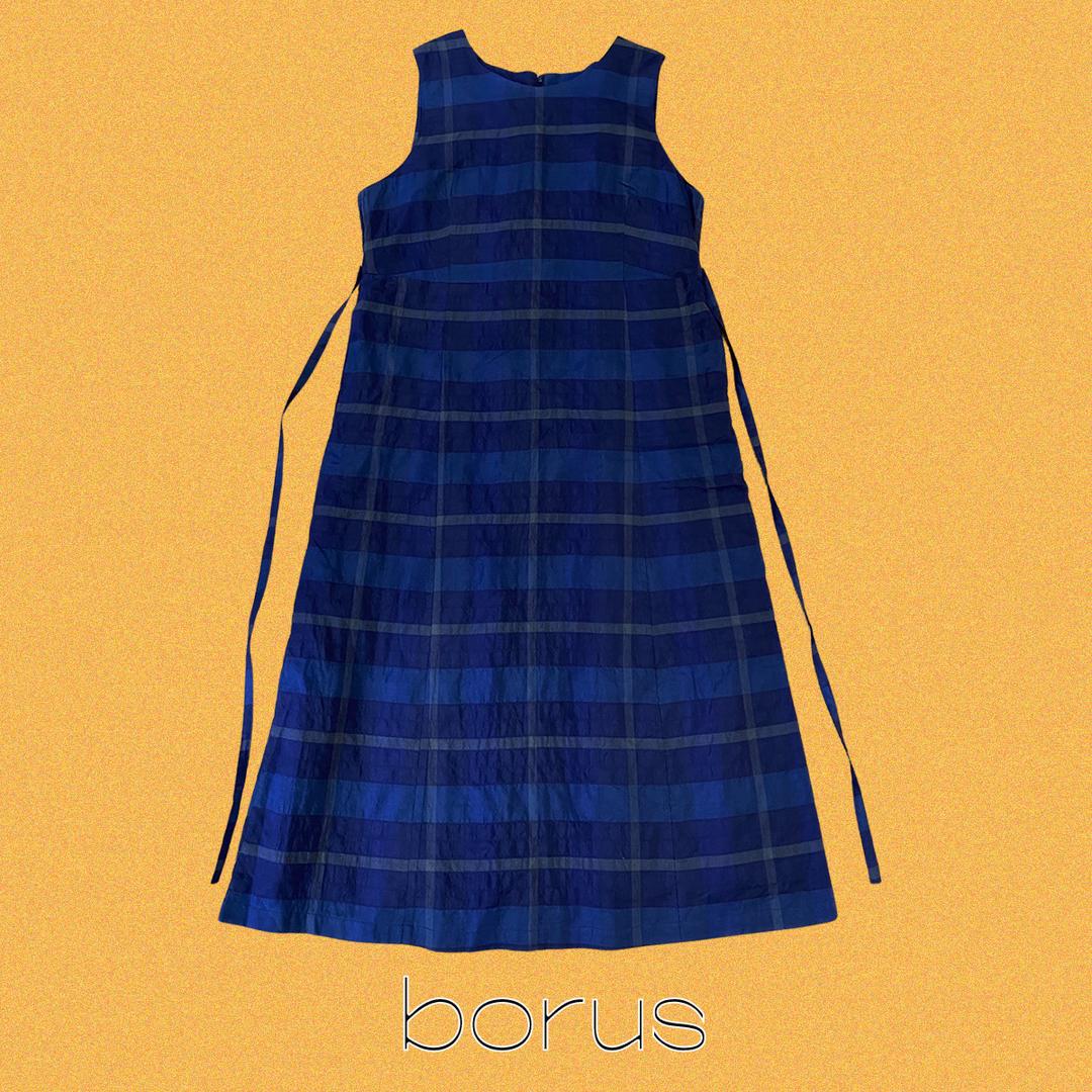 [ Japan Fabric ] kuwamura shirring check one piece