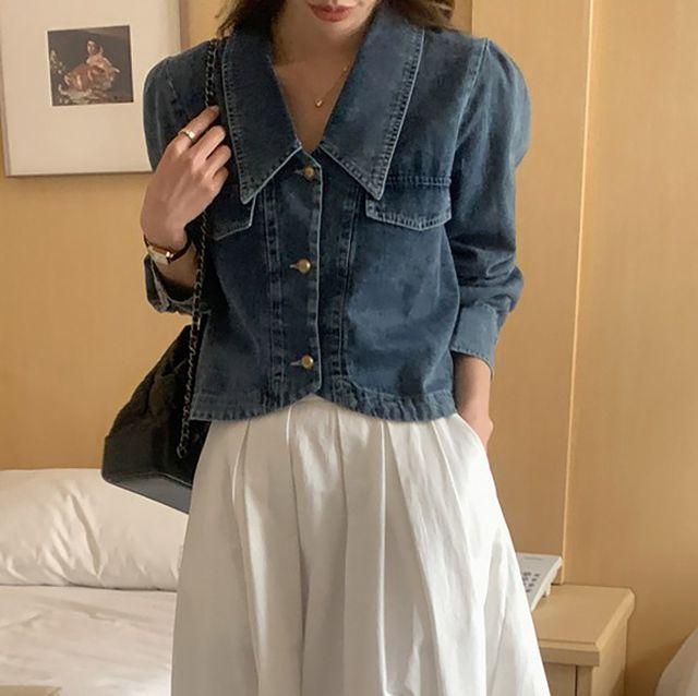 프렌즈 카라 데님 자켓