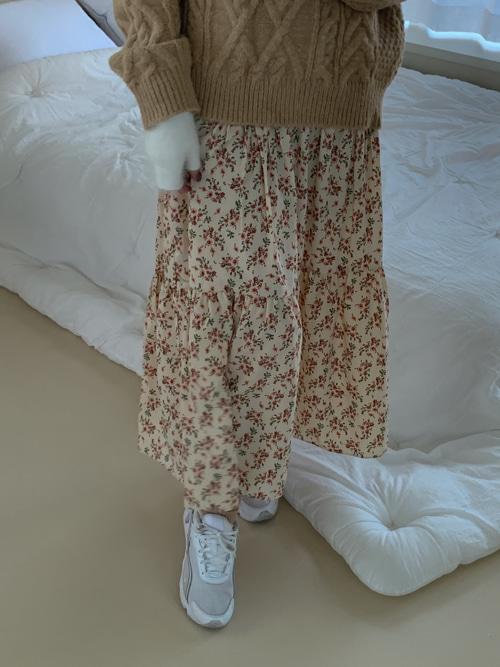 EMILY FLOWER CANCAN LONG SKIRT(IVORY, BLACK 2COLORS!)
