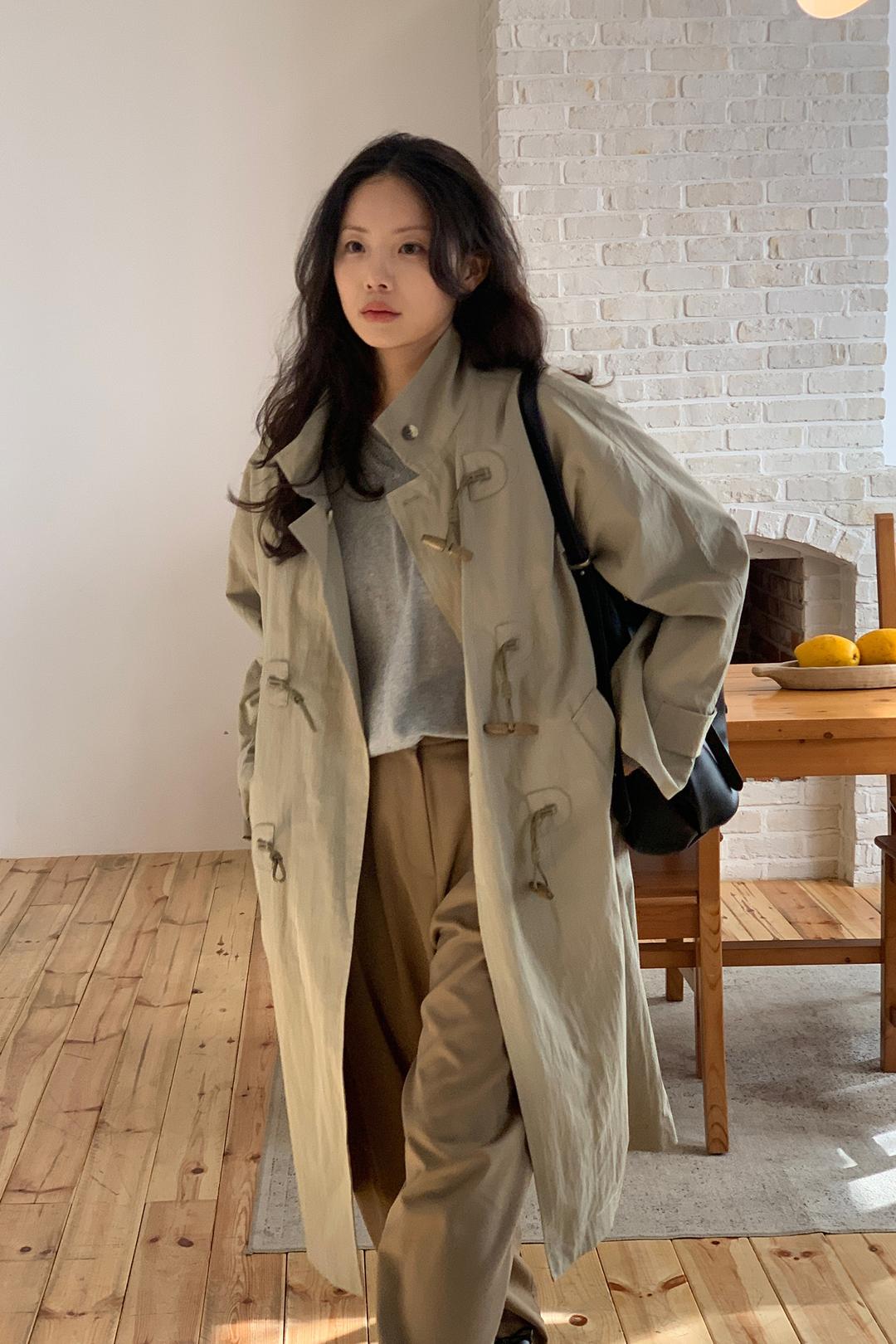 [루피타 PICK] / [예약판매] WOMAN 토글 싱글 트렌치 코트 [BEIGE]