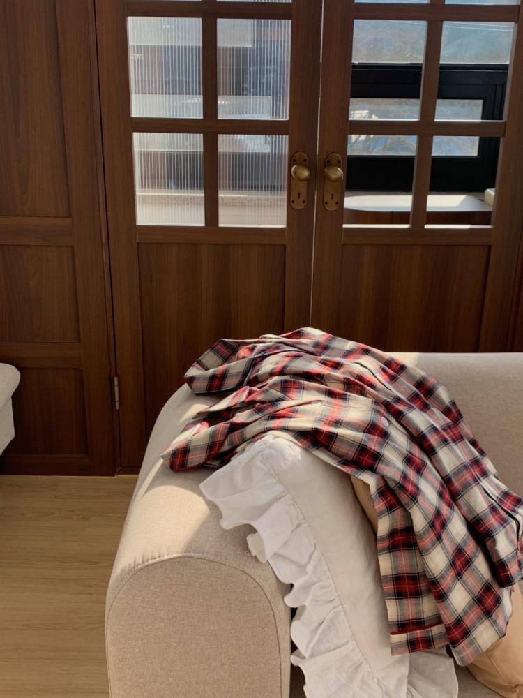 부부상점 블로썸 체크 파자마 신혼부부 커플 잠옷 홈웨어