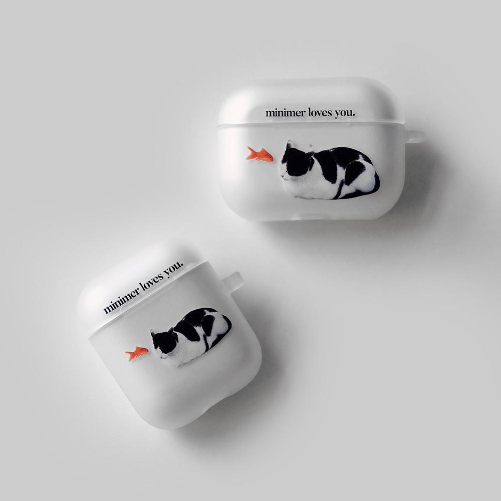 미니메르 고양이와 금붕어 에어팟 케이스