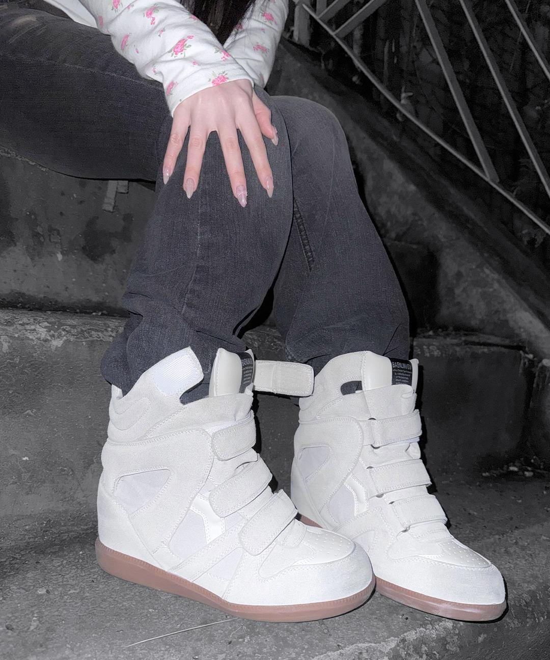 chunky high-top sneakers (3colors)