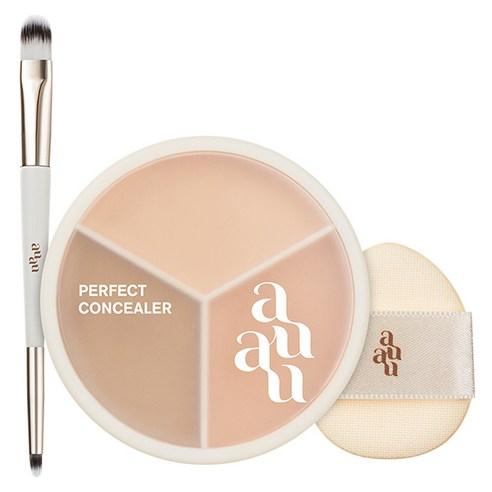 아유아유 퍼펙트 팔레트 컨실러 7.5g + 브러쉬 + 핑거 퍼프 세트, 라이트 베이지 + ..., 1개 - 컨실러 | 쿠팡