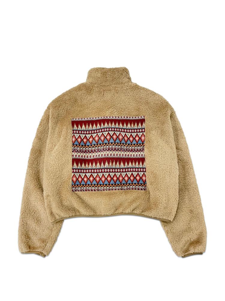 Carpetter Patch Crop Fleece [Beige] / kusneuf 쿠스너프 카페터 패치 크롭 후리스 [베이지]