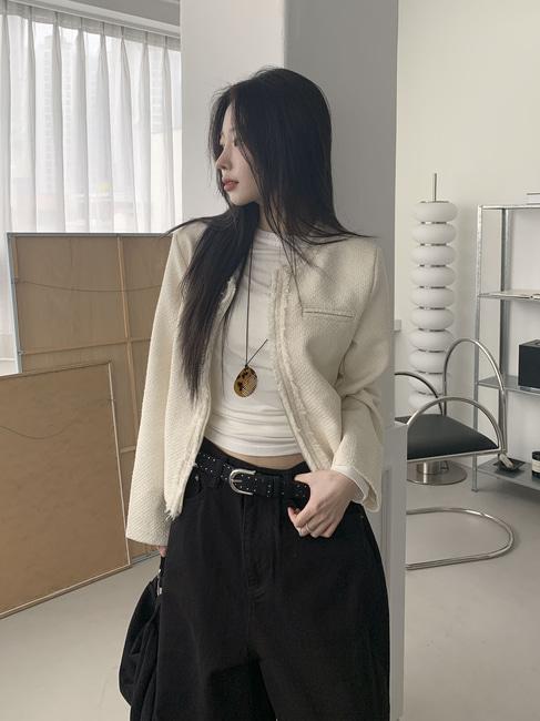 시프트에잇 [20%할인/하객룩/단독] 뮤트 트위드 자켓 2color