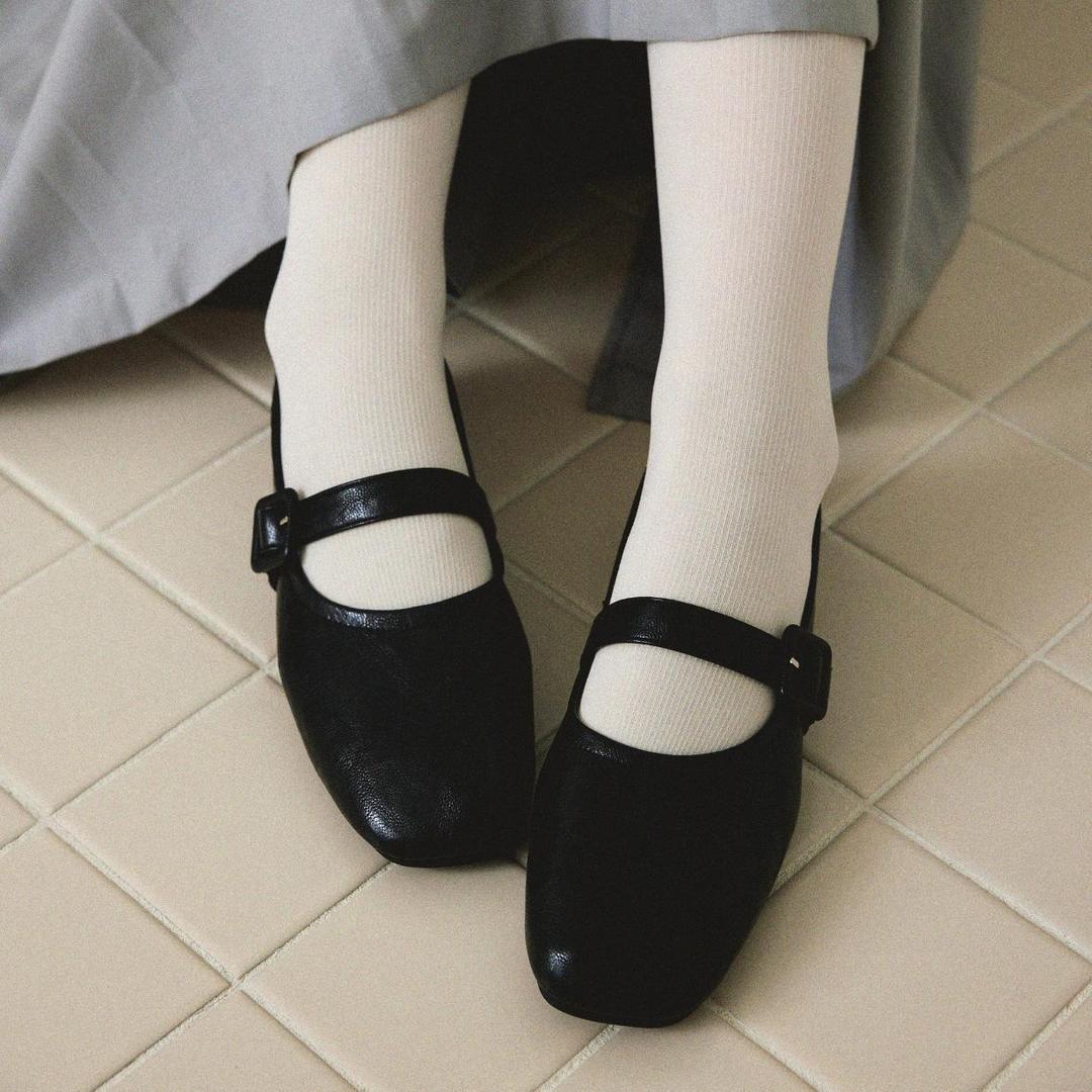 SPUR[스퍼]Crimp Buckle Maryjane Flat -US9025BK