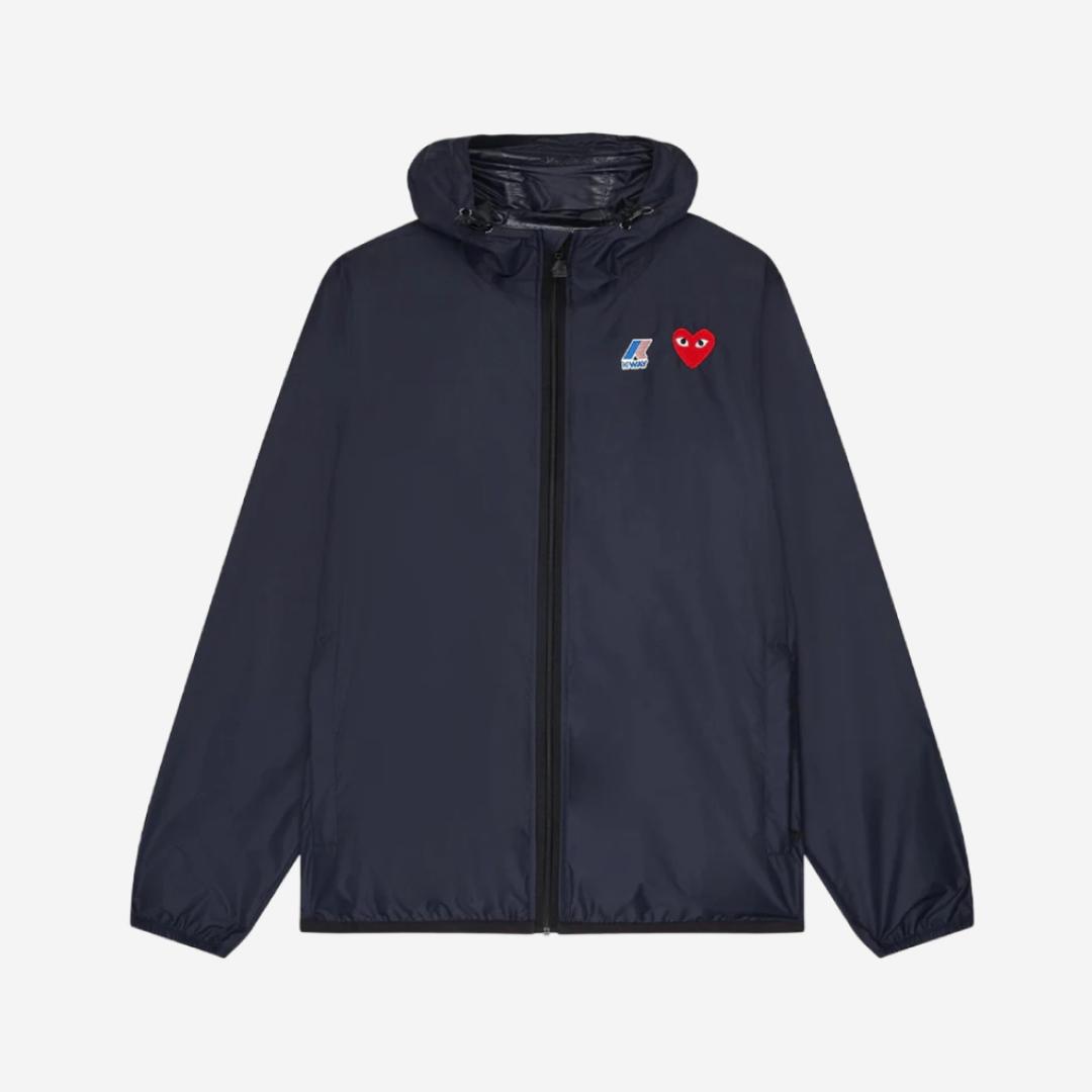 Play Comme des Garcons x K-Way Haf Zip Jacket Navy