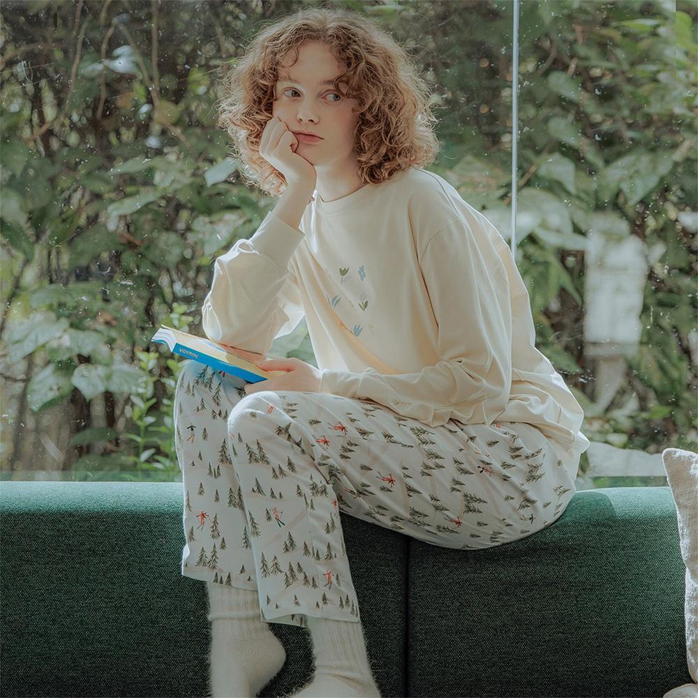 여자 아이보리 그린트리 마일드웨어 롱세트 SWJJAUP0021 SWJJAPT0032