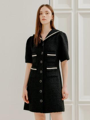 세일러 트위드 원피스 [BLACK] / S22A04019