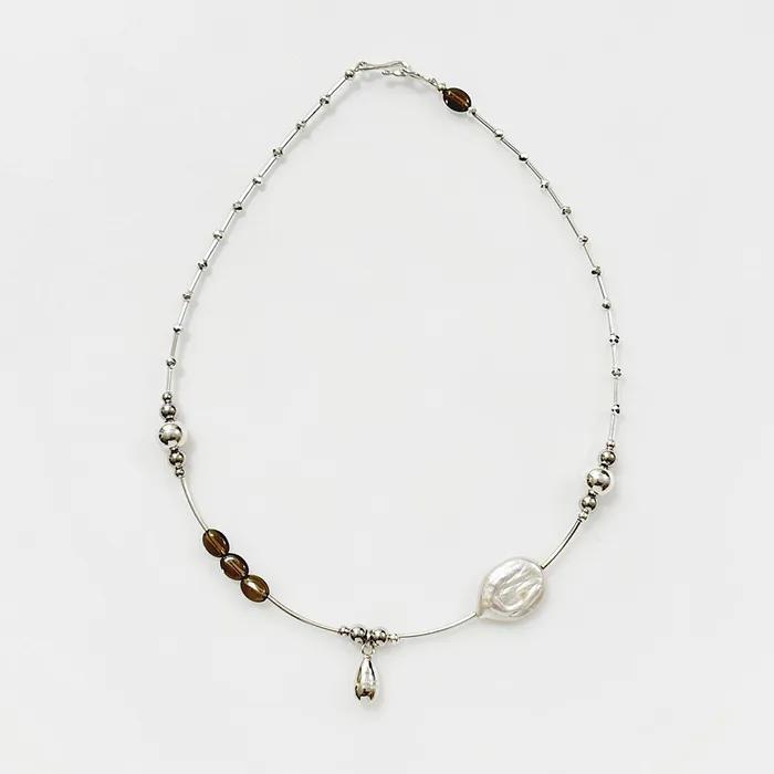 925silver Water Drop Beads Necklace