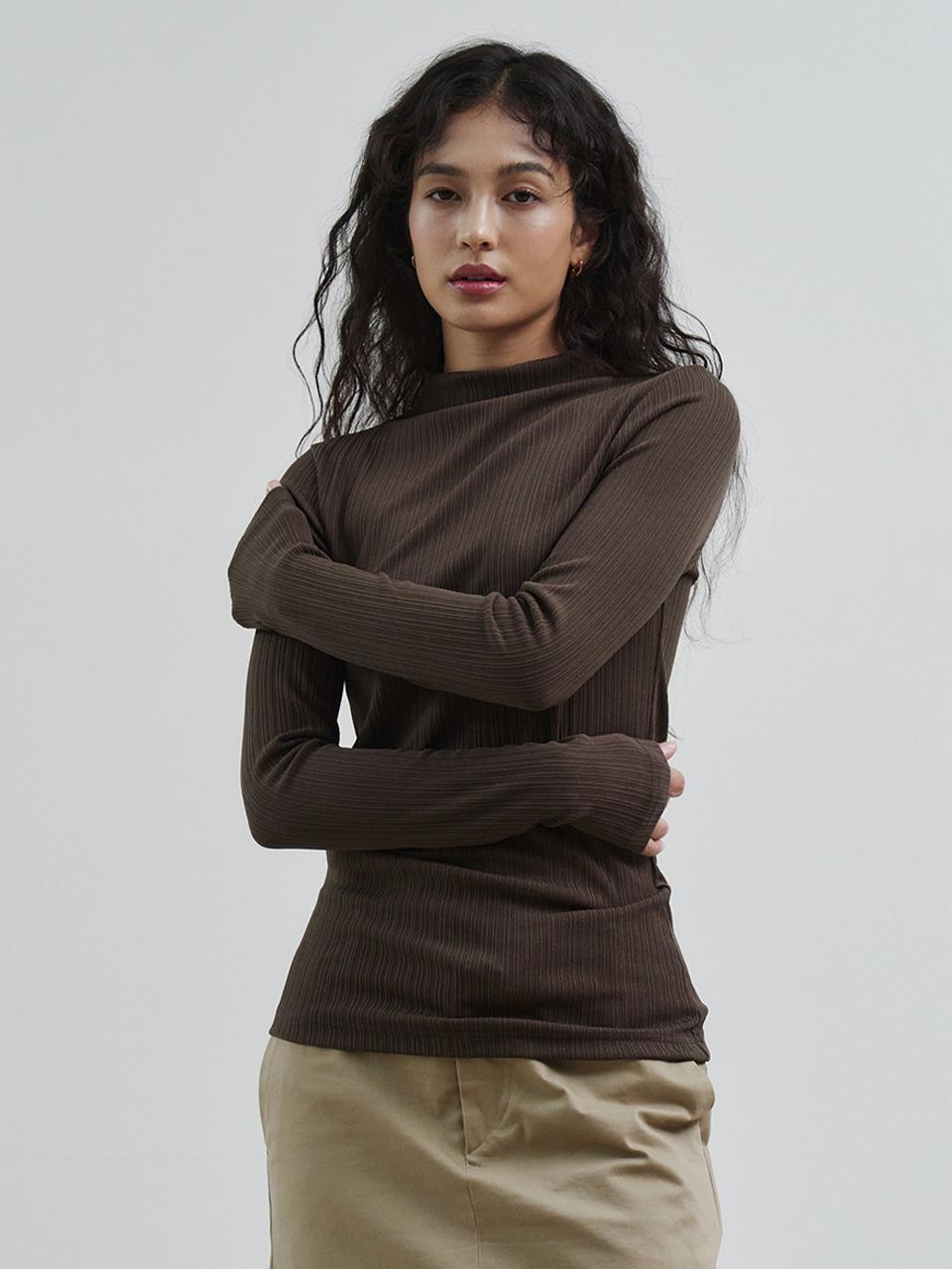 Plica Long sleeved T-shirt brown*