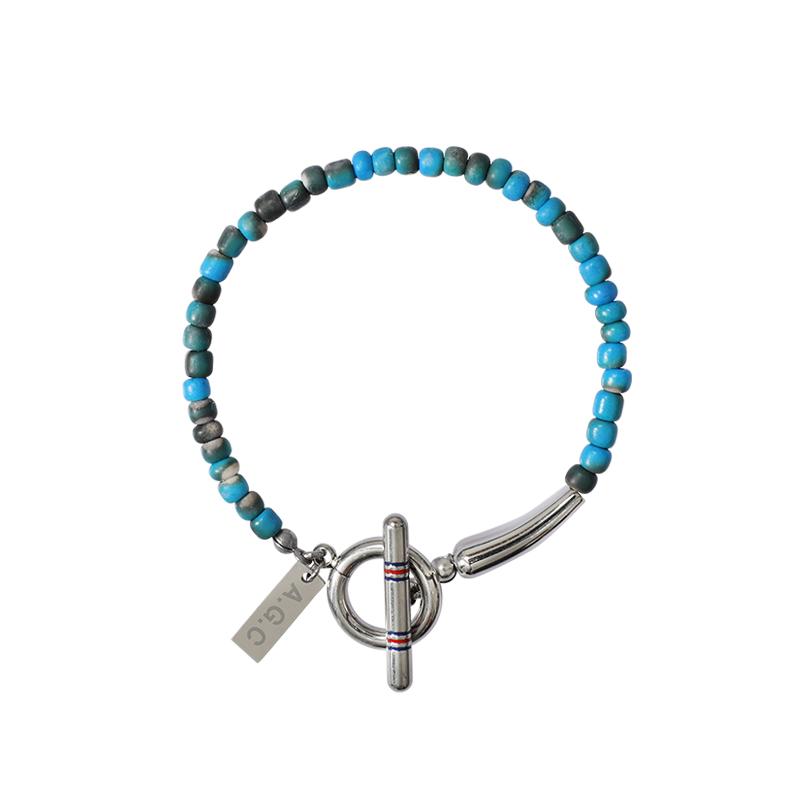 Dyeing beads bracelet(blue)