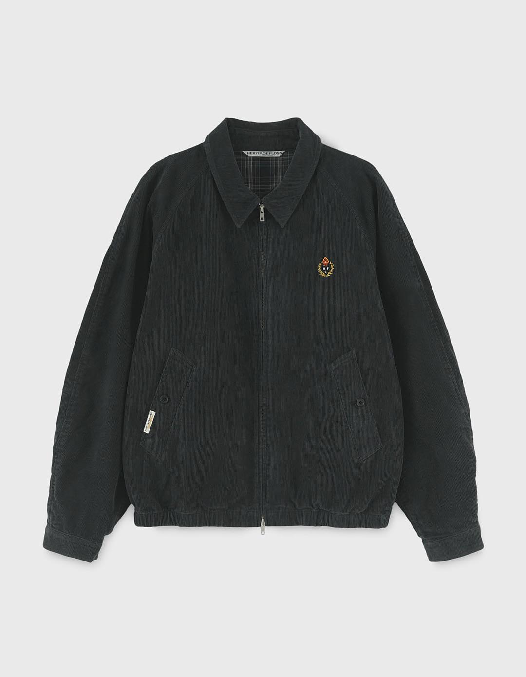 CREST CORDUROY BLOUSON JACKET / Black