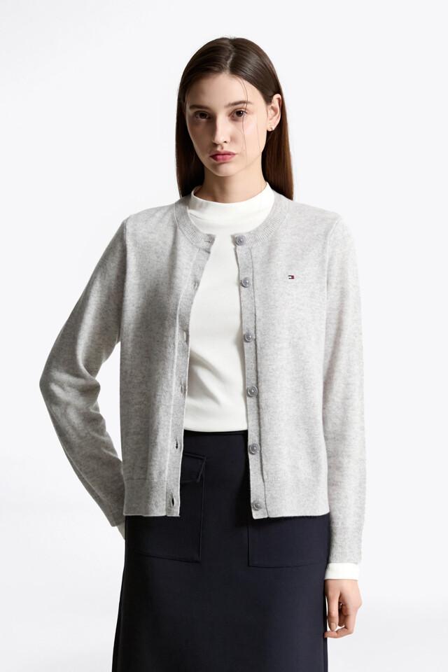 캐시미어 블렌드 크루넥 가디건