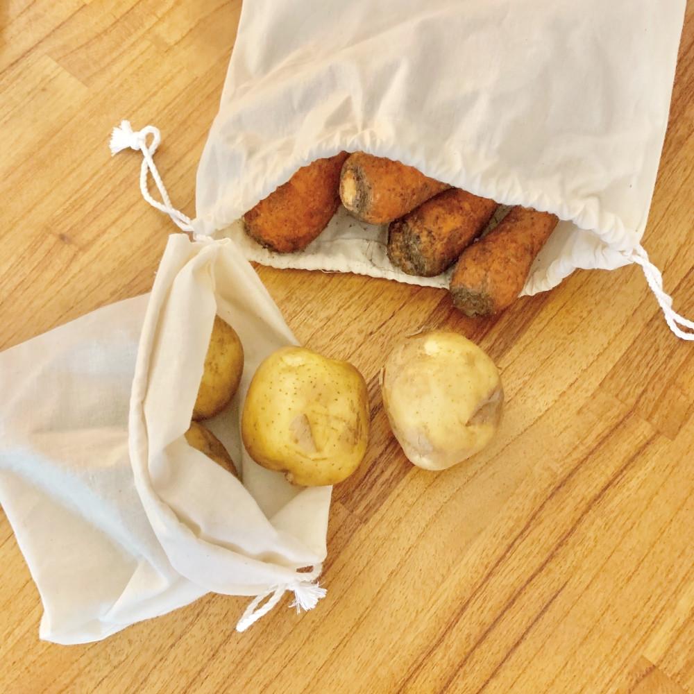 [지미프로젝트] 광목 휴대용장바구니 면주머니 프로듀스백 제로웨이스트 광목 1호 (소 18cm x 24cm)