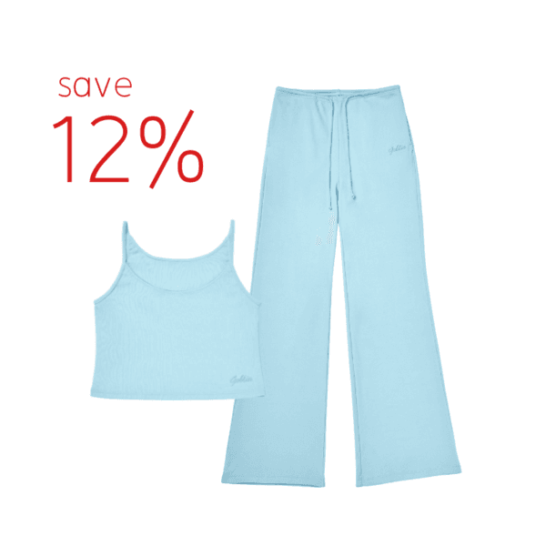 Cropped Sleeveless Lounge Set(Blue)